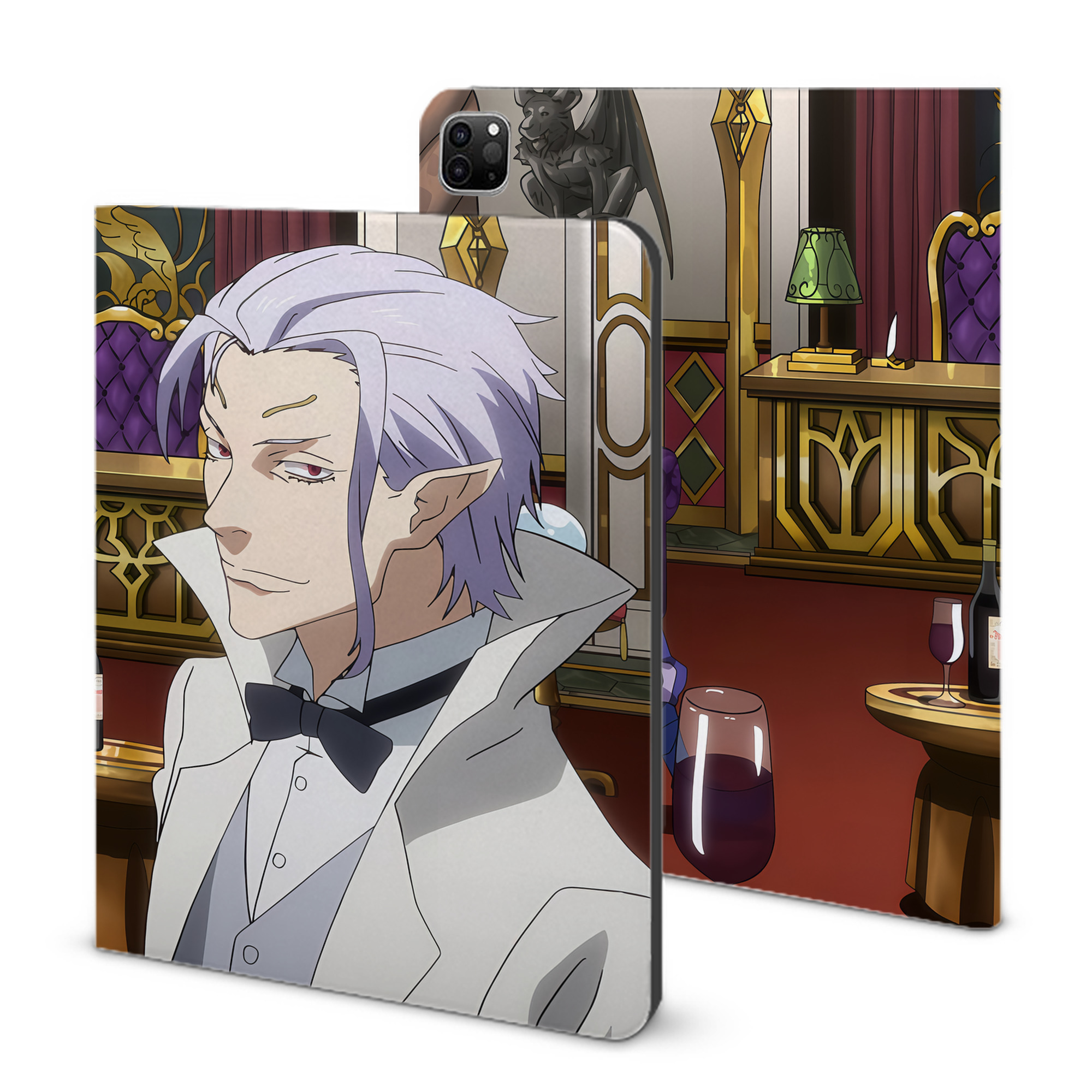 （画像用） 転スラ Regarding Reincarnated to Slime IPad ケース ブック型 PUレザー TPU 耐衝撃 軽量 薄型 ペン収納なし 全面保護 IPad 各モデル対応
